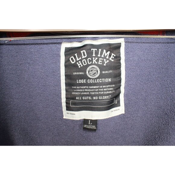 Old Time Hockey NHL NY Rangers Blue Red Full Zip Jacket Cotton Size L - Picture 11 of 14